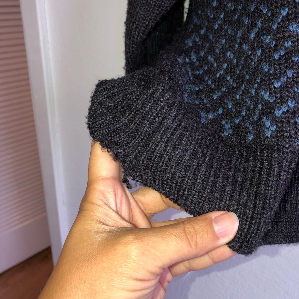 Colorful Patchwork argyle wool Blend Turtleneck S… - image 4